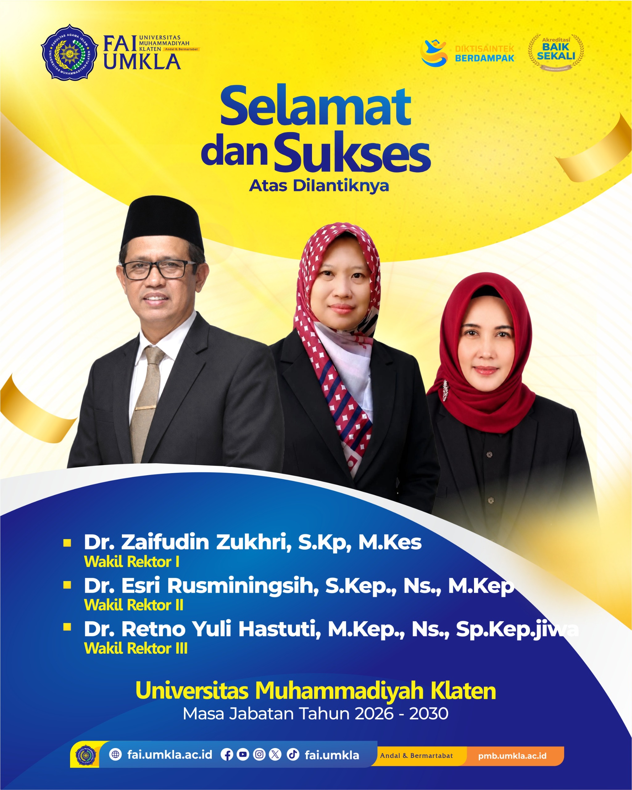 Pelantikan Wakil Rektor UMKLA