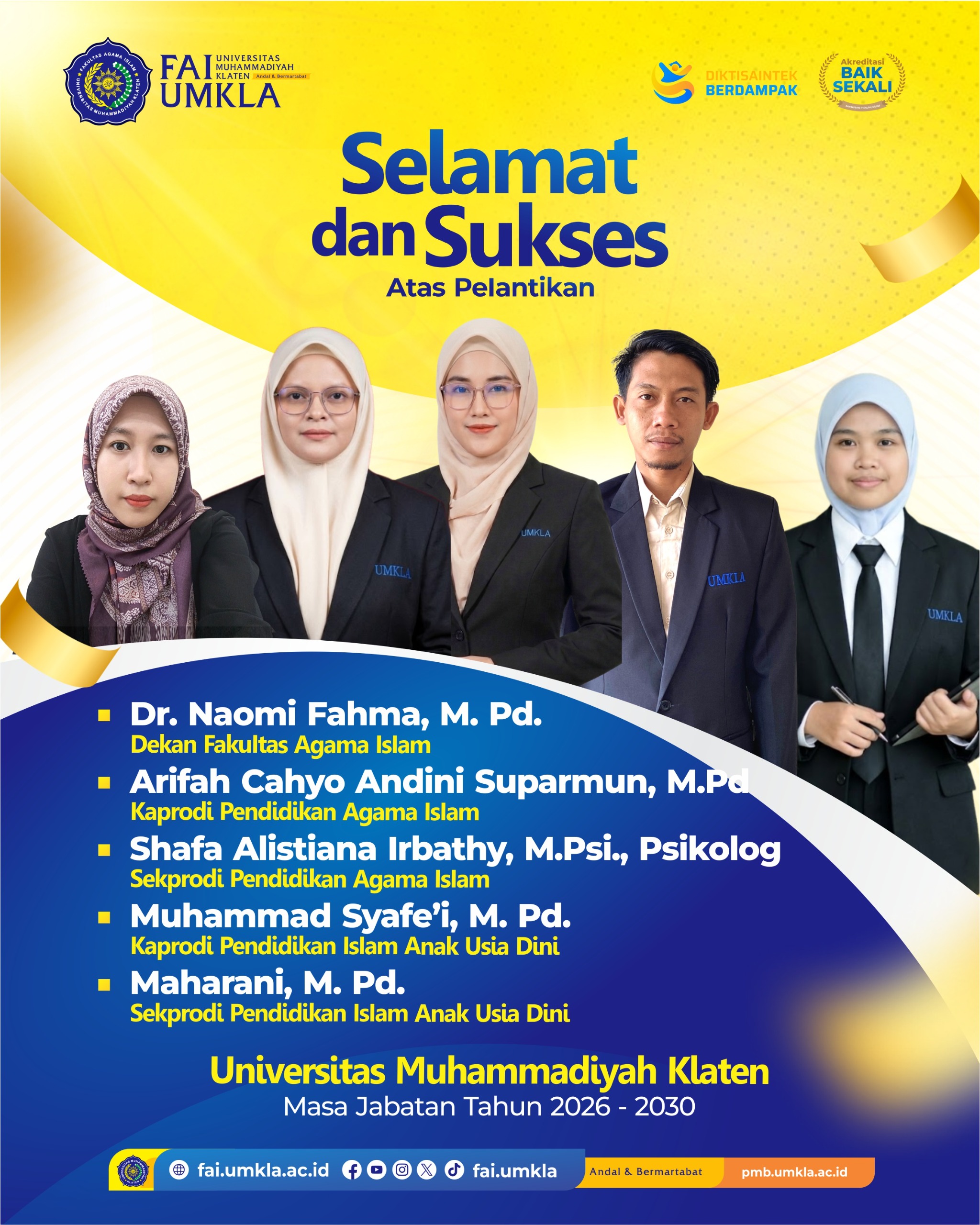 Pelantikan Wakil Rektor & Pejabat Struktural UMKLA